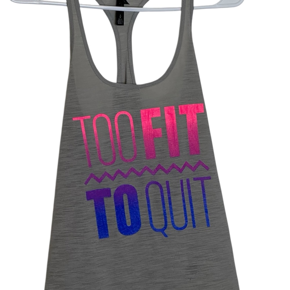 Aeropostale Charcoal Tank with Pink and Blue Print